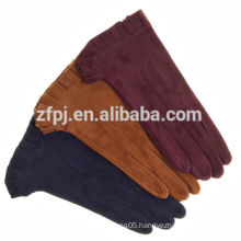 2016 Girl's fashion dress sheep suede leather gloves facory in hebei